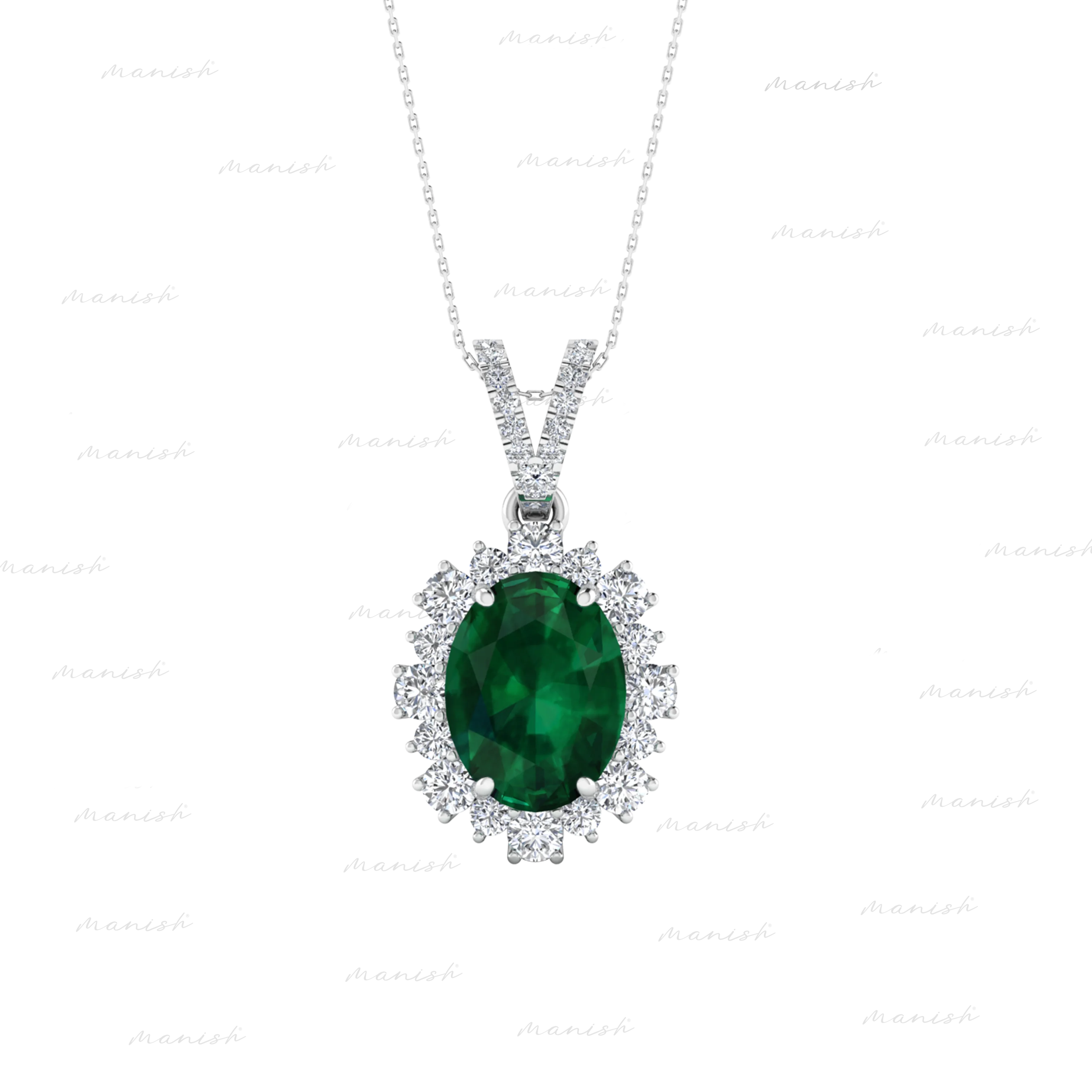 Ella Diamond and Emerald Pendant